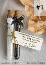 HOCHZEITSGESCHENKE Gastgeschenke Hochzeit Gastgeschenke Hochzeit - wir gehören zusammen wie Salz und Pfeffer. Gastgeschenk Pfeffer & Salz für Eure Hochzeitsgäste, Gastgeschenk Hochzeit Brautpaar Pfeffer & Salz mit Namen.6
