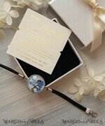 Geschenke zum Muttertag Schmuck für Mama zum Muttertag Geschenk für Mama – Armband mit Vergissmeinnicht-Blume in Geschenkbox mit Widmung2