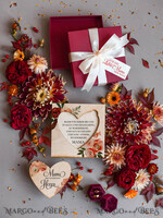 Geschenke zum Muttertag Grußkarten für Mama Holzkarte mit Herz in Geschenkbox – Muttertagsgeschenk mit Widmung, Blumen & Wachssiegel3