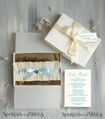 BRAUT Bolero, Kleider, Strumpfband Geschenkidee für die Braut Strumpfband Elegantes Strumpfband für die Braut – Geschenkbox mit „Etwas Blauem“ und Grußkarte4