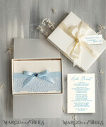 BRAUT Bolero, Kleider, Strumpfband Geschenkidee für die Braut Strumpfband Romantisches Strumpfband in Hellblau mit Spitze, Perlenbrosche und Grußkarte in Geschenkbox.5