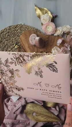 HOCHZEITS EINLADUNGEN Gold / Roségold / Silber / Glitzer Luxus Arabische Goldfolien Hochzeitskarten, Glamour Goldener Glanz Hochzeits Einladungen, Romantische Blush-Pink Hochzeitskarten, Elegantes Indisches Hochzeits Einladungset.25