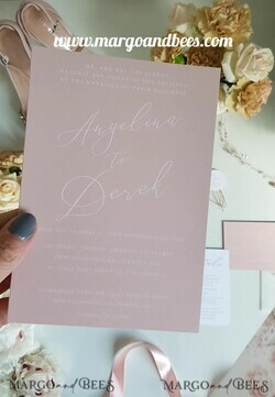 HOCHZEITS EINLADUNGEN Elegante Einladungen Klassische Karten Romantische florale Hochzeitsinvitationen, elegante blush-pinke Hochzeitskarten mit Transparentdeckel, glamouröse pinke Hochzeitsinvitationen, luxuriöse Hochzeitskarten.7