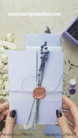 HOCHZEITS EINLADUNGEN Moderne Einladungen Florale Karten Zarte Flieder-Hochzeitseinladungen, elegante Hochzeitseinladungen mit Lavendel, minimalistische lila Hochzeitseinladungen, handgemachte Hochzeitseinladungs-Set.8
