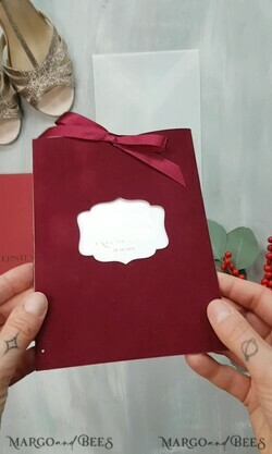 HOCHZEITS EINLADUNGEN Gold / Roségold / Silber / Glitzer Romantische Rote Samt Hochzeitseinladungen, Luxuriöse Goldfolien-Hochzeitskarten, Maßgeschneiderte Burgunderfarbene Pocket-Hochzeitseinladungen, Glamouröse Arabische Hochzeitseinladung Suite.14