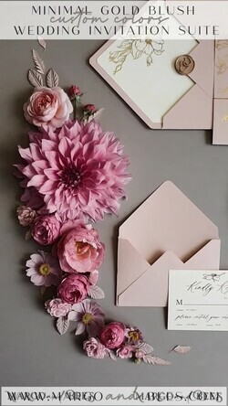 HOCHZEITS EINLADUNGEN Gold / Roségold / Silber / Glitzer Goldschimmer Hochzeiteinladungen, Blush Pink Glitter Hochzeitskarten, Glamour Goldene Hochzeitsinvitation Suite, Romantische erschwingliche Hochzeitsstationery9