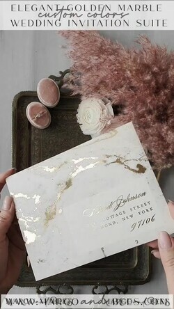 HOCHZEITS EINLADUNGEN Gold / Roségold / Silber / Glitzer Goldene Marmor-Hochzeitskarten, luxuriöses Goldfolien-Hochzeitseinladungset, Marmor-Glamour-Hochzeitseinladungssuite, elegante Hochzeitskarten Marmor10