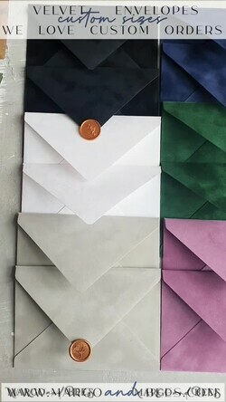 HOCHZEITS EINLADUNGEN Samtene Umschläge benutzerdefinierte Farben Gold Velvet Umschläge für Einladungen, a7 handgefertigte Samtumschläge für Hochzeitskarten7