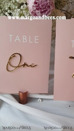 TISCHDEKORATIONSCHILDER   Acryl Tischdekoration Zahlen Hochzeitstischnummern, Pinke und Goldene Tischnummern, Acryl Tischnummern, Set von Tischnummern, Mittelstücke Luxus Dekorationen, Hochzeitstischnummern BpPXSet12