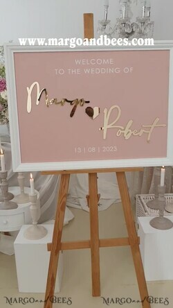 TISCHPLÄNE UND WILLKOMMENSCHILDER FÜR HOCHZEITEN Plexi Gold / Samt Blush und Gold Moderne Acryl Hochzeitswillkommensschild, 3D Elegante Hochzeitswillkommensschilder - Hochzeitsempfang Dekor, Hochzeits Tischplan im weißen Rahmen, Hochzeitsdekoration mit goldenen Buchstaben - Empfangsbeschilderung - Individuelles Zeremonieschild BpPXSet10