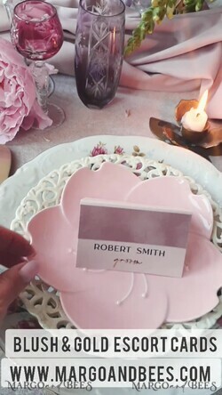 PLATZKARTEN / TISCHKARTEN  
 Luxus Premium Glitzer/ Gold/ Silber/ Roségold Elegante Blush-Pink Samt Platzkarten, Blush-Pink luxuriöse Sitzkarten mit echtem Goldfoliendruck, romantische Empfangskarten für Ihre HochzeitsTische2
