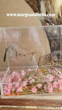 KARTONBOXEN  
 Acrylkartenbox Moderne klare Hochzeitswunschbrunnen Acryl Geldgeschenkkartenbox mit Regal für Blumen, personalisierte Hochzeitskartenbox, Acrylkartenbox, Hochzeitskartenbox mit Deckel, Hochzeitsgeldbox, Hochzeitskartenbox.10