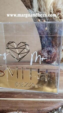 KARTONBOXEN  
 Acrylkartenbox Moderne klare Hochzeitswunschbox aus Acryl mit Schloss, personalisierte Hochzeitskartenbox, klare Kartenbox, Hochzeitskartenbox mit Deckel, Hochzeitsgeldbox, Hochzeitskartenhalter.11