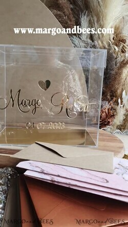 KARTONBOXEN  
 Acrylkartenbox Elegante klare Hochzeitswunschbox aus Acryl mit Schloss, personalisierte Hochzeitskartenbox, klare Kartenbox, Hochzeitskartenbox mit Deckel, Hochzeitsgeldbox, Hochzeitskartenhalter10