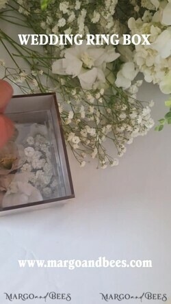 RINGTRÄGERBOXEN & KISSEN Klarer Gold-Acrylringbox Ringbox für die Hochzeitszeremonie 3 Ringe, Spiegel-Acryl Goldene Hochzeitsringbox für die Zeremonie, Boho Glam Hochzeitsringboxen, Luxuriöse Acryl Goldringbox doppelt, individuelle Farben.15