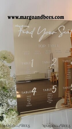 TISCHPLÄNE UND WILLKOMMENSCHILDER FÜR HOCHZEITEN Plexi Gold / Samt Gold Spiegel Sitzplan Zeichen, 3D Elegantes Finden Sie Ihren Platz - Sitzplan, Luxuriöser Hochzeits-Tischplan, Spiegel Hochzeitsdekoration - Goldene Empfangsbeschilderung - Individuelles Zeremonieschild28