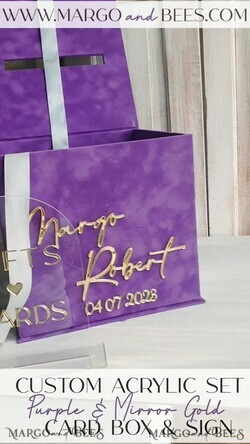 KARTONBOXEN  
 Samtkartenboxen Geschenkkartenbox & Bogen-Schild Set, Samt lila Hochzeitswunschbrunnen Geldgeschenkkartenbox, personalisierte Hochzeitskartenbox, Luxus-Kartenbox, Hochzeitskartenbox mit Deckel, Hochzeitsgeldbox, Hochzeitskartenbox20