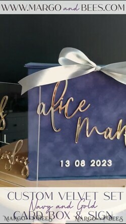KARTONBOXEN  
 Samtkartenboxen Geschenkkartenbox & Karten mit besten Wünschen Set, Samt Navy Hochzeitswunschbrunnen Geldgeschenkkartenbox, personalisierte Hochzeitskartenbox, luxuriöse Kartenbox, Hochzeitskartenbox mit Deckel, Hochzeitsgeldbox, Hochzeitskartenbox.8