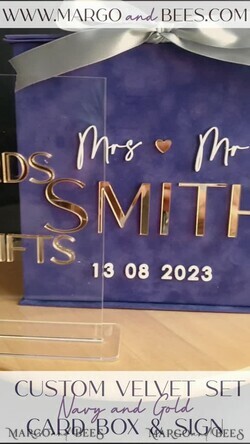 KARTONBOXEN  
 Samtkartenboxen Geschenkkartenbox & Karten Glückwunsch-Schild Set, Samt Navy Blau Hochzeitswunschbrunnen Geldgeschenkkartenbox, personalisierte Hochzeitskartenbox, luxuriöse Kartenbox, Hochzeitskartenbox mit Deckel, Hochzeitsgeldbox, Hochzeitskartenbox.14