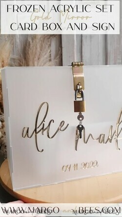 KARTONBOXEN  
 Acrylkartenbox Gefrorene Hochzeits-Wunschbrunnen-Acryl-Geldgeschenkkarten-Box, personalisierte Hochzeitskarten-Box, Acrylkarten-Box, Hochzeitskarten-Box mit Deckel, Hochzeitsgeldbox, Hochzeitskarten-Box, Hochzeitskartenhalter.9