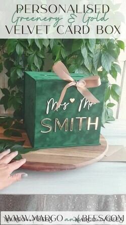 KARTONBOXEN  
 Samtkartenboxen Geschenkkartenbox, samtgrüne Hochzeitswunschbrunnen-Geschenkkartenbox, personalisierte Hochzeitskartenbox, luxuriöse Grünpflanzenkartenbox, Hochzeitskartenbox in Grün und Gold mit Deckel, Hochzeitsgeldbox, smaragdgrüne Hochzeitskartenbox.4