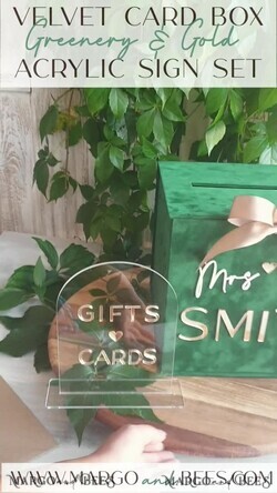KARTONBOXEN  
 Samtkartenboxen Geschenkkartenbox & Bogen-Schild-Set, Samtgrüne Hochzeitswunschbrunnen-Geschenkkartenbox, Personalisierte Hochzeitskartenbox, Grüner Luxus-Kartenbox, Hochzeitskartenbox mit Deckel, Smaragd Hochzeitsgeldbox, Gartenhochzeitskartenbox.17