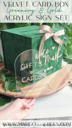 KARTONBOXEN  
 Samtkartenboxen Hochzeitskarte Box Geschenkkartenbox & Bogen Zeichen Set, Samtgrüne Hochzeitswunschbrunnen Geldgeschenkkartenbox, Personalisierte Hochzeitskartenbox, Grüner Luxus-Kartenbox, Hochzeitskartenbox mit Deckel, Smaragdgrüne Hochzeitsgeldbox, Garten Hochzeitskartenbox18