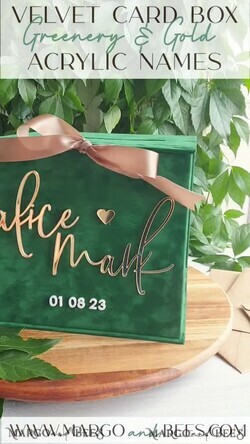KARTONBOXEN  
 Samtkartenboxen Geschenkgutscheinbox, Samtgrüne Hochzeitswunschbrunnen-Geldgeschenkkartenbox, Personalisierte Hochzeitskartenbox, Luxuriöse Grünpflanzenkartenbox, Hochzeitskartenbox in Grün und Gold mit Deckel, Hochzeitsgeldbox, Smaragdgrüne Hochzeitskartenbox14