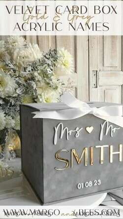 KARTONBOXEN  
 Samtkartenboxen Kartenbox, Hochzeitskartenbox mit Deckel, Frühlingshochzeit Geldbox, Hochzeitskartenbox mit Schlitz und Karten und Geschenk-Bogen Acrylschild-Set16