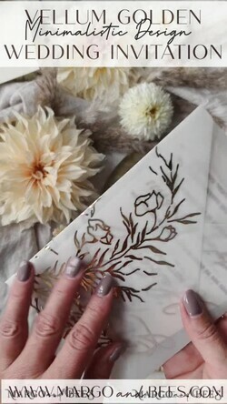 HOCHZEITS EINLADUNGEN Gold / Roségold / Silber / Glitzer Boho Goldene Elfenbein Hochzeitskarten, Vellum Gold Hochzeitskarten, feine Kunst Hochzeits Einladungssuite, maßgeschneiderte Hochzeitsstationery11
