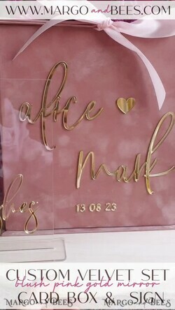 KARTONBOXEN  
 Samtkartenboxen Geschenkkartenbox & Karten mit guten Wünschen Set, Samt Blush Hochzeitswunschbrunnen Geldgeschenkkartenbox, Personalisierte Hochzeitskartenbox, Luxuriöse Kartenbox, Hochzeitskartenbox mit Deckel, Hochzeitsgeldbox, Hochzeitskartenbox.25