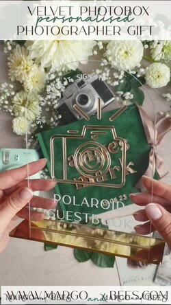 HOCHZEITS-GÄSTEBÜCHER Instax Sofortbildbuch Smaragdgrünes Gold-Acryl-Hochzeitsgastbuch personalisiert und mit Unterschrift-Set, Samtgrün Garten Grün Instant-Fotobuch Boho Elegantes Instax-Hochzeitsfoto-Gästebuch14