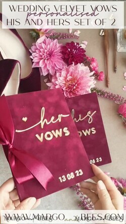 HOCHZEITSVERSPRECHEN  
 Acrylklar Gold Bordeaux Braut und Bräutigam Gelübde Bücher, Burgunder Hochzeitsgelübde Bücher Set aus zwei, Samt Marsala personalisierte Gelübde Heftchen, Goldener Spiegel seine und ihre Gelübde Bücher, Acryl Samt Gold benutzerdefinierte Hochzeitsgelübde Etuis, Brautparty Geschenk9