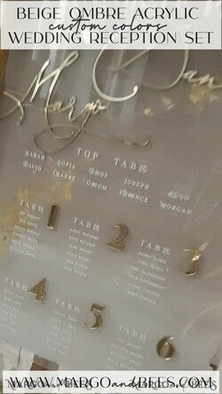 TISCHPLÄNE UND WILLKOMMENSCHILDER FÜR HOCHZEITEN Plexi Gold / Samt Elegantes klares Hochzeitsset Acryl Finde deinen Platz, personalisierter Hochzeits-Ombre Beige Tischplan, klares transparentes Tan und Gold modernes klares transparentes Sitzdiagramm, 3D elegantes Finde deinen Platz - Sitzplan, goldener Luxus Hochzeits Tischplan, Hochzeitsdekoration mit goldenen Buchstaben - Goldenes Empfangsschild - Individuelles Tan Zeremonieschild.31