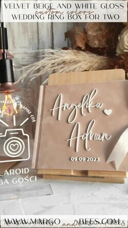 HOCHZEITS-GÄSTEBÜCHER Instax Sofortbildbuch Hochzeit Beige Gästebuch Personalisierte und Unterschriften-Set, Samt Sofortbildbuch Boho Elegantes Instax Hochzeitsfoto Gästebuch16