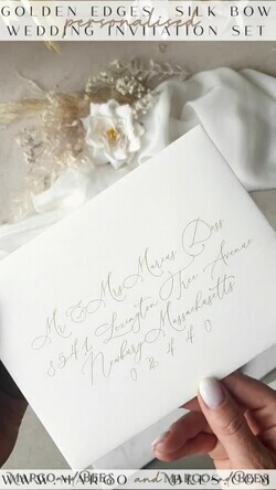 HOCHZEITS EINLADUNGEN moderne Kalligraphie / feine Kunst Feine Kunst Elfenbein Gold Hochzeitseinladung, Florale Hochzeitseinladung, Vintage Einladungssuite, Individuelle Hochzeitseinladungen für Veranstaltungsorte, Zerrissene beige Einladungen4
