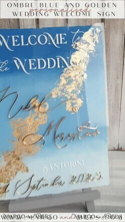 TISCHPLÄNE UND WILLKOMMENSCHILDER FÜR HOCHZEITEN Plexi Gold / Samt Acryl Himmelblau & Gold Hochzeit Willkommen Schild, Bemaltes Acryl & Gold Hochzeit Willkommen Schild, Königsblauer Ombre Gold Plexi Hochzeit Willkommen Schild, Luxus Hochzeit Willkommen Schild, Griechenland Strand Hochzeit Beschilderung Goldener Spiegel Hochzeit Willkommen Schild8