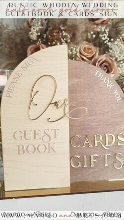TISCHDEKORATIONSCHILDER   Holz Eco Rustikale Tischnummern Rustikale Holz Gold Acryl Geschenke & Karten Schilder mit Ständer, Holz gold Gästebuch Schild, Goldene Plexi Holz Geschenke & Karten Schilder, Luxuriöse Hochzeits Gästebuch Dekor Tischmittelpunkte.13
