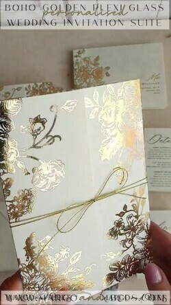 HOCHZEITS EINLADUNGEN Gold / Roségold / Silber / Glitzer Luxus-Goldfolie-Hochzeitseinladungen, Plexi-Glamour-Hochzeitseinladung Suite, elegante Samt-Hochzeitseinladungen, maßgeschneiderte goldene Hochzeitspapeterie.13