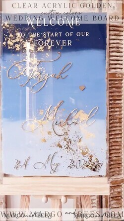 TISCHPLÄNE UND WILLKOMMENSCHILDER FÜR HOCHZEITEN Plexi Gold / Samt Acryl staubblau & Gold Hochzeitswillkommensschild, bemaltes Acryl & goldenes Hochzeitswillkommensschild, königsblaues Ombre Gold Plexi Hochzeitswillkommensschild, luxuriöses Hochzeitswillkommensschild, Strandhochzeitsschild Griechenland, goldenes Spiegel-Hochzeitswillkommensschild.8