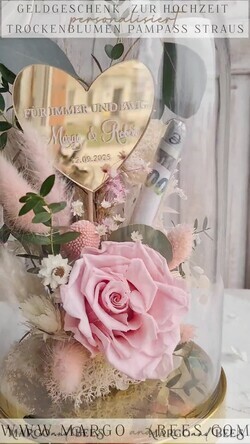 FRISCH VERHEIRATETES PAAR GESCHENKE Geldgeschenk zur Hochzeit Geschenkschachtel für Geld Geldgeschenk zur Hochzeit mit Strauß aus Trockenblumen personalisiert17