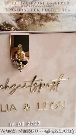 KARTONBOXEN  
 Hochzeitspost Briefbox Hochzeitspost Briefbox, Spardose aus Samt für Hochzeiten, weißer Samt14