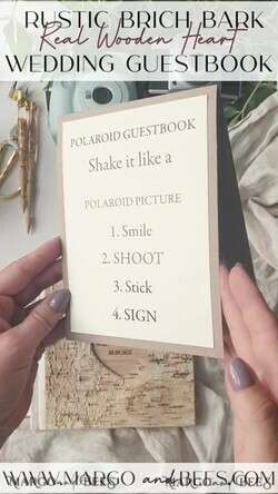 HOCHZEITS-GÄSTEBÜCHER Holzrustikale Gästebücher Holzalbum Boho Fotokabine Graviertes Holzbuch Boho Sofortfotoalbum6