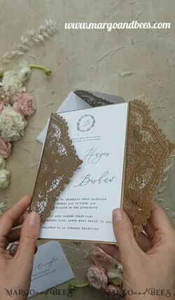 HOCHZEITS EINLADUNGEN lasergeschnitten / graviert / geprägt Elegante Hochzeitseinladungen Set, Spitzenrustikale Hochzeitseinladungen Set, rustikale Hochzeitseinladungen, ökologisch rustikale Hochzeitskarten7